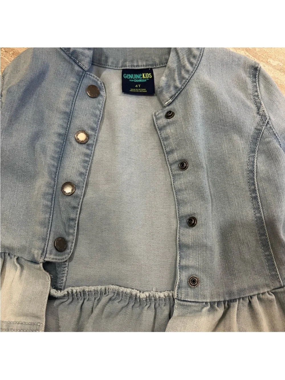 Oshkosh B’gosh  Light Blue Denim Ruffle-Hem Jean Jacket 4T